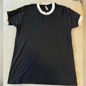 American apparel fine jersey crewneck T-shirt, contrasting neck and arm binding